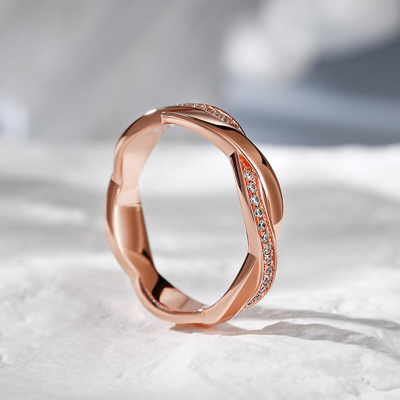 Jeulia Anillo para mujer con diseño entrelazado plata de ley