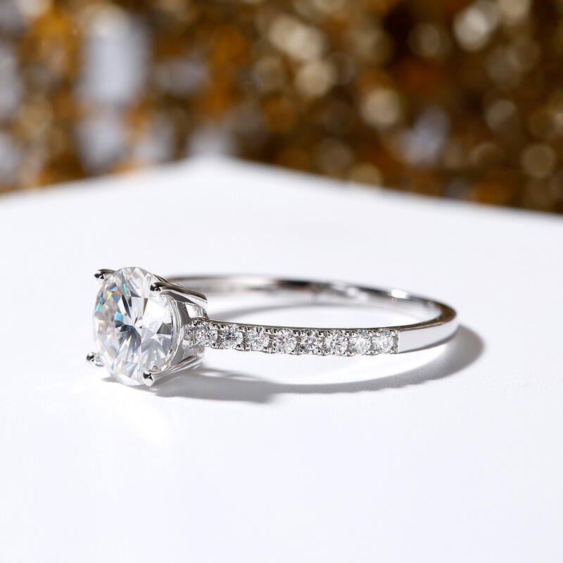 Jeulia Alliance Couple Femme 10K/14K/18K Or Platine Solitaire Moissanite Diamant Bague de Fiançailles Mariage