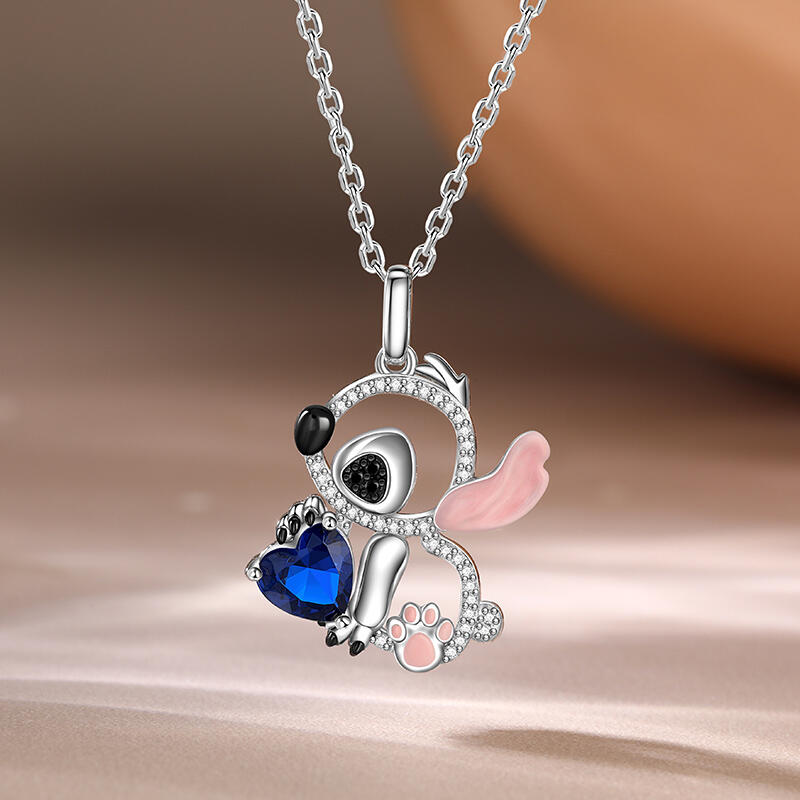Jeulia Collier Petit Monstre Coupe Cœur Personnalisé Argent Sterling