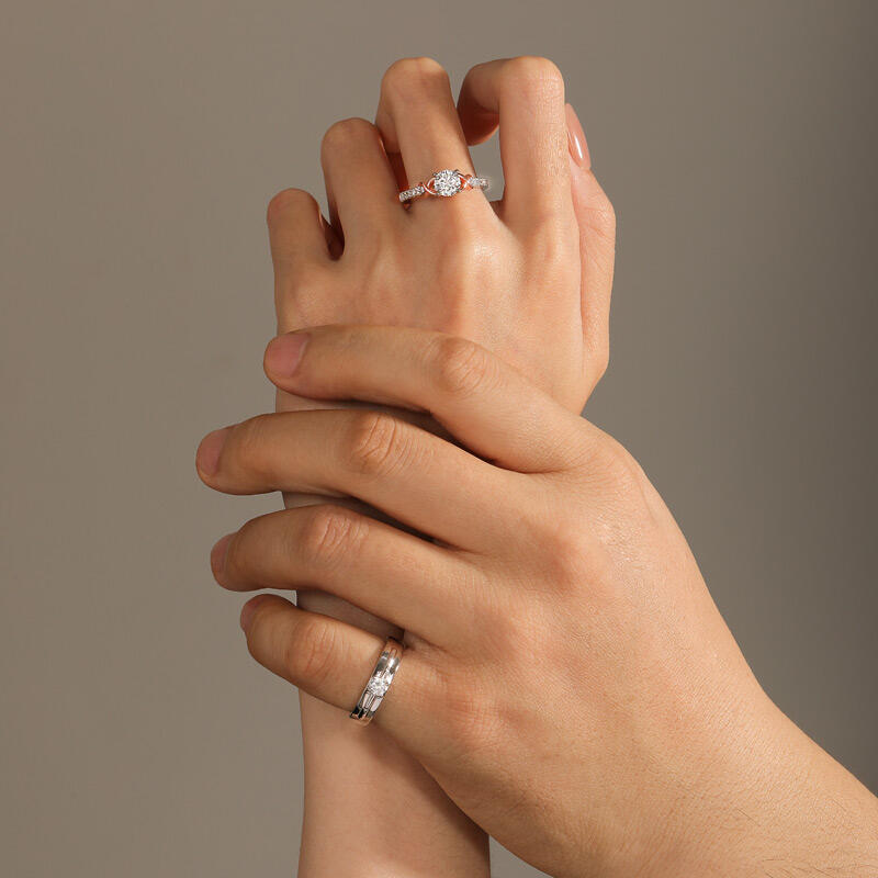 Jeulia Anillo de Compromiso Redondo Infinito Personalizado para Mujer