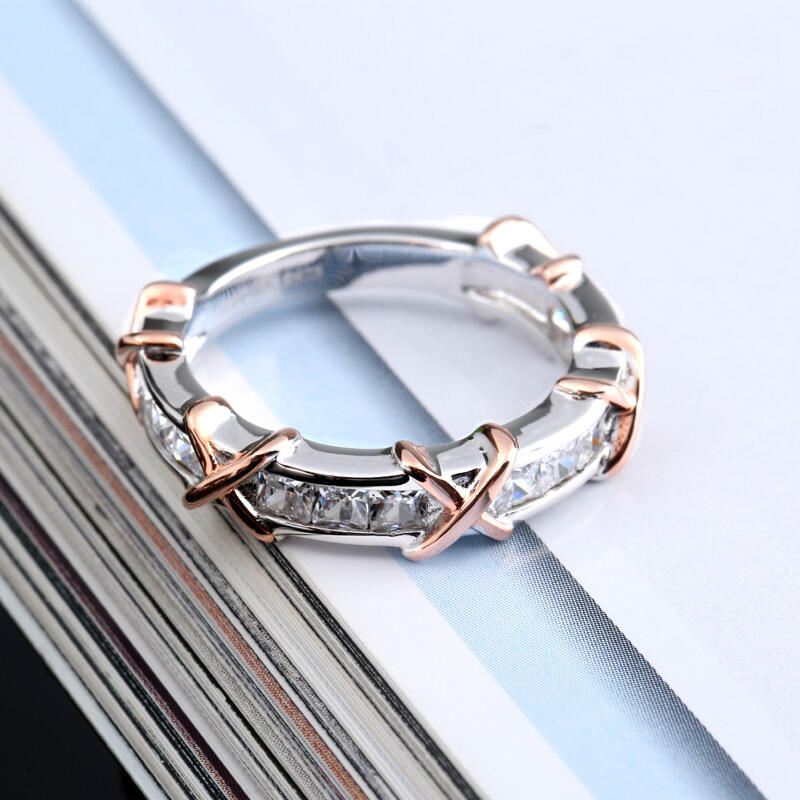 Jeulia Bague de Femme Noeud en Argent Sterling Coupe Princesse