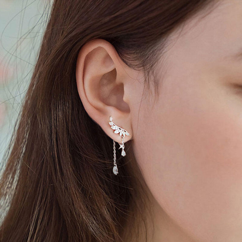 Jeulia Wing Design Sterling Silver Earring Drops