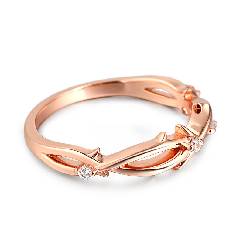 Jeulia Anillo con diseño de la rama de plata de ley de las mujeres