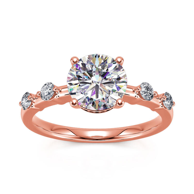 Jeulia Round Cut Sterling Silver Ring