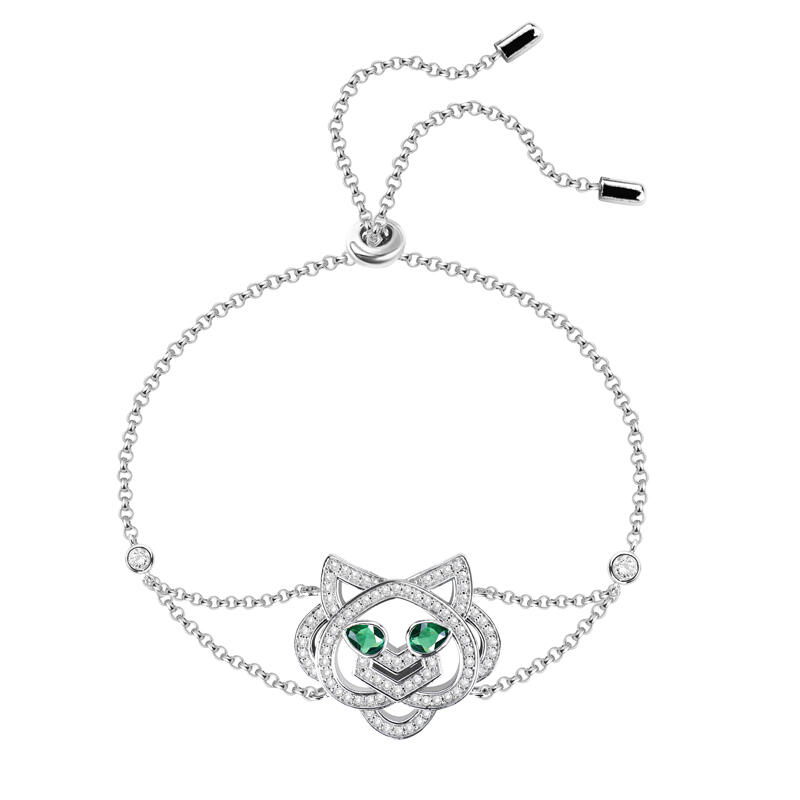 Jeulia "King of Beasts" Tiger Sterling Silver Bracelet