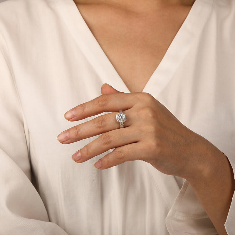 "My Inspiration" Round Cut Halo Engagement Ring