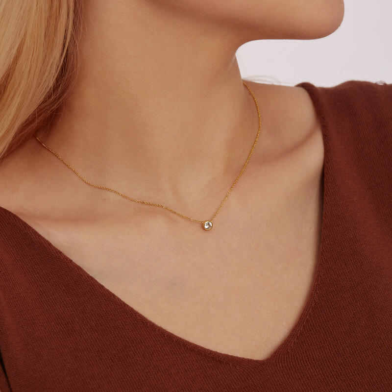 "Miss You Every Day" Round Cut Necklace