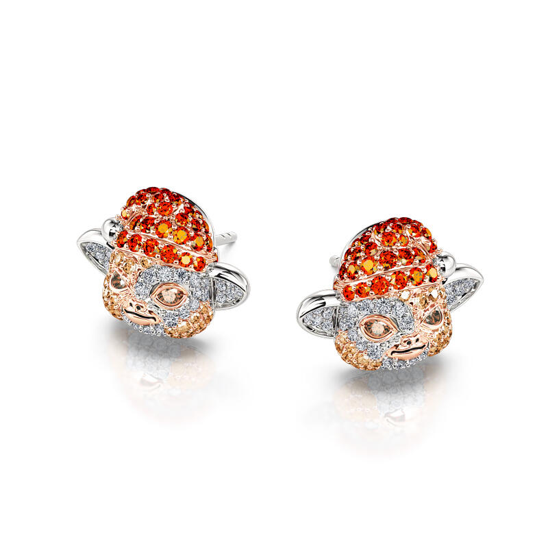 Jeulia Boucles d'oreilles Petit monstre maléfique Design mignon Argent Sterling