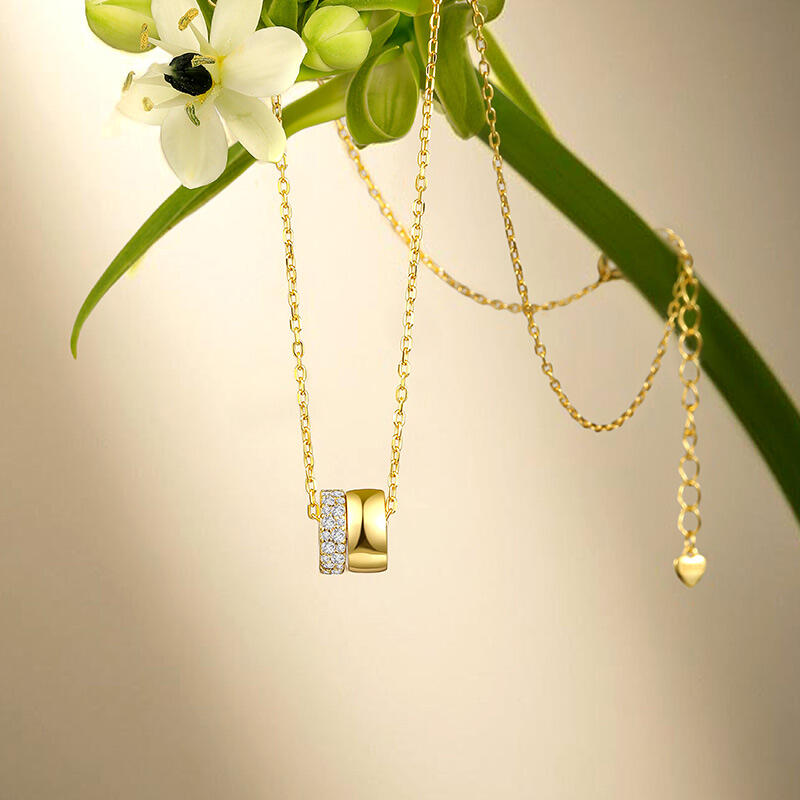 Jeulia Dome Style Round Cut Rondelle Necklace