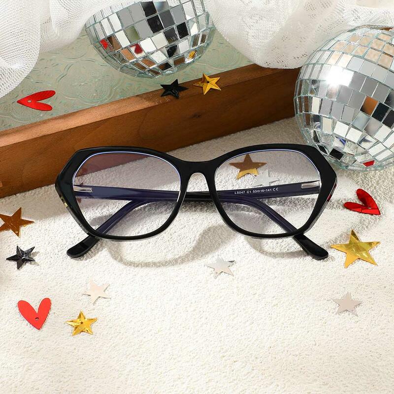 Eddie Cat Eye Schwarze Brille