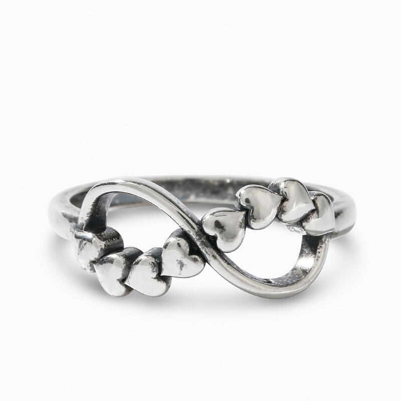 Jeulia "Hearts Infinity" Sterling Silver Ring