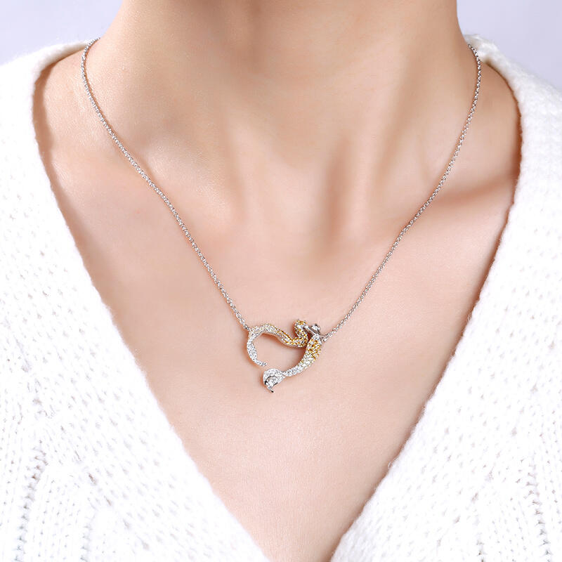 Jeulia "Ocean's Light" Sterling Silver Mermaid Gift Necklace for Valentine's Day