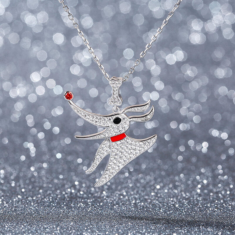 Jeulia "Ghost Dog" Sterling Silver Necklace
