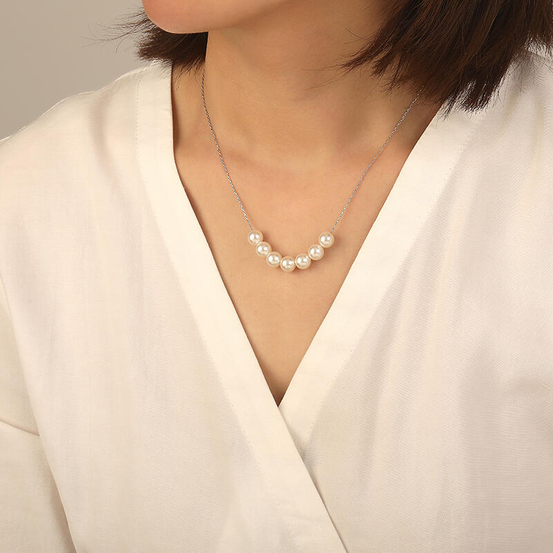 "Together in Time" 7.5-8.0mm Freshwater Pearl Necklace