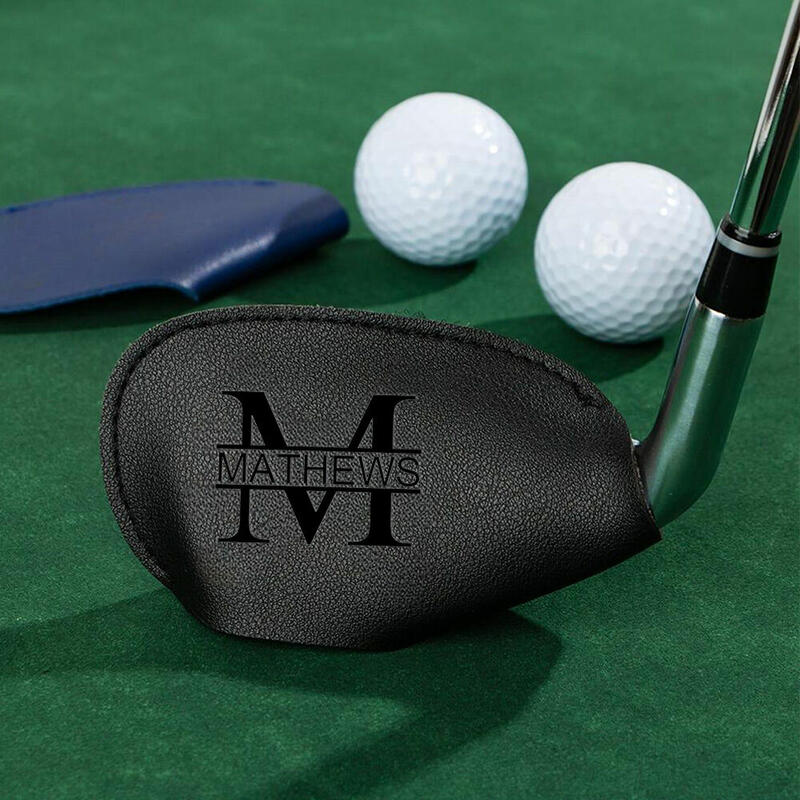 Personalized Golf Club Cover Custom Name Leather Protective Case Gift for Him