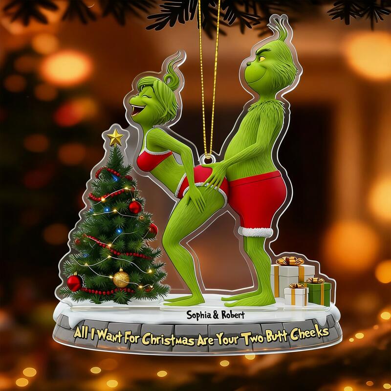 Colgante de personaje de anime verde personalizado con nombre para Navidad