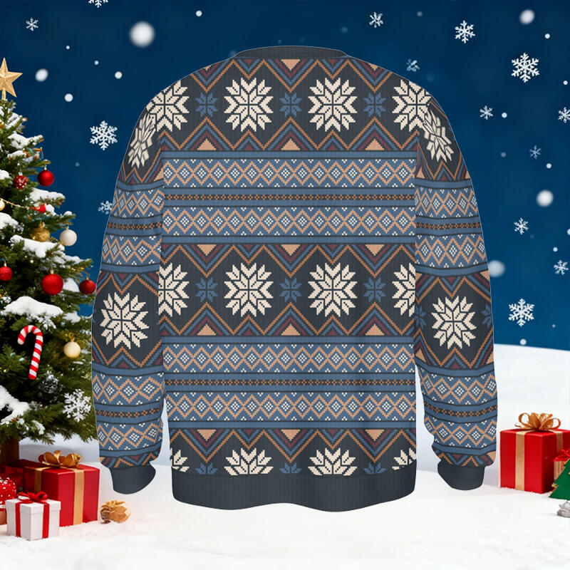 Personalized Ugly Sweater Unisex Custom Pet Photos Festive Blue Design Perfect Christmas Gift for Pet Lovers