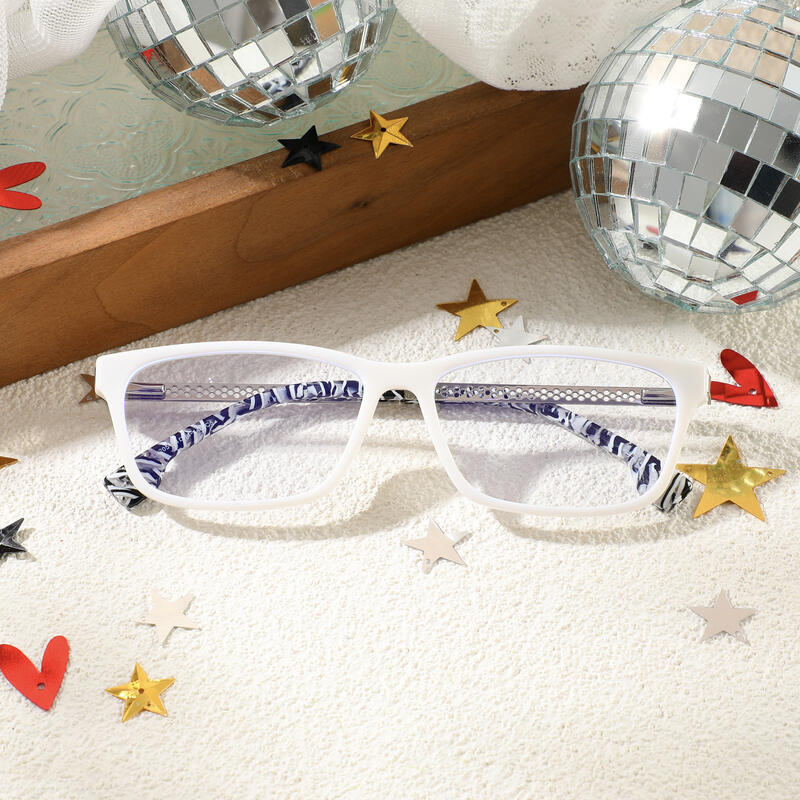 Occhiali da Vista Eddie Rettangolare Bianco 