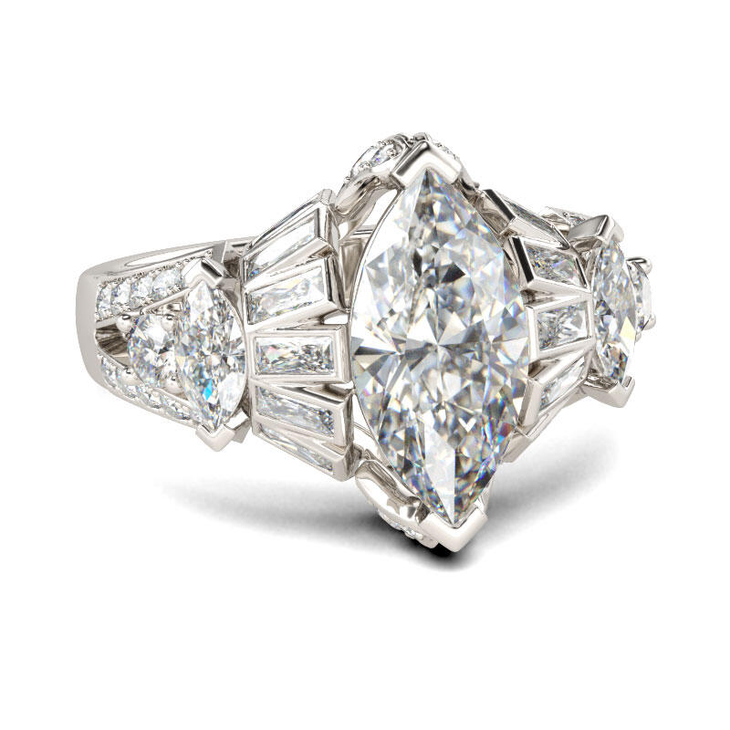 Jeulia Antique Marquise Cut Sterling Silver Ring