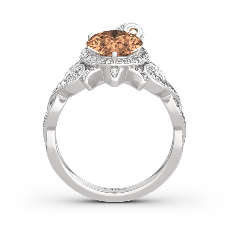 Jeulia "Dazzling Tortoise" Pear Cut Sterling Silver Ring