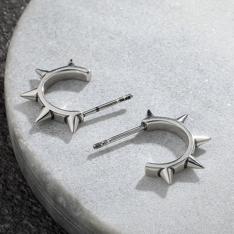 Jeulia "Ultimate Spike" Sterling Silver Earrings