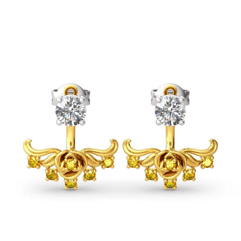 Jeulia Rose Round Cut Sterling Silver Jewelry Set
