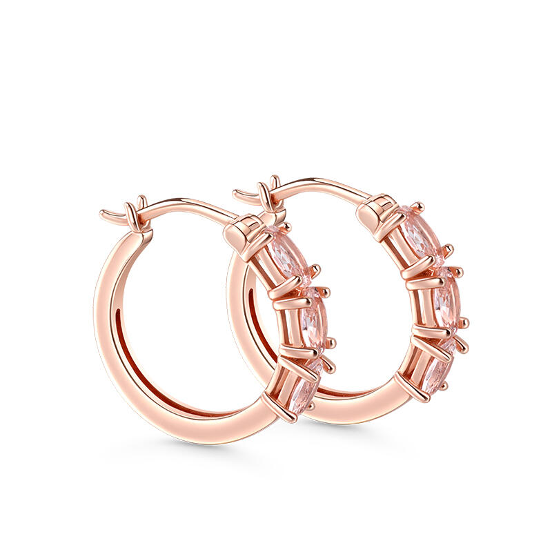 Jeulia Oval Cut Synthetic Morganite Sterling Silver Earrings