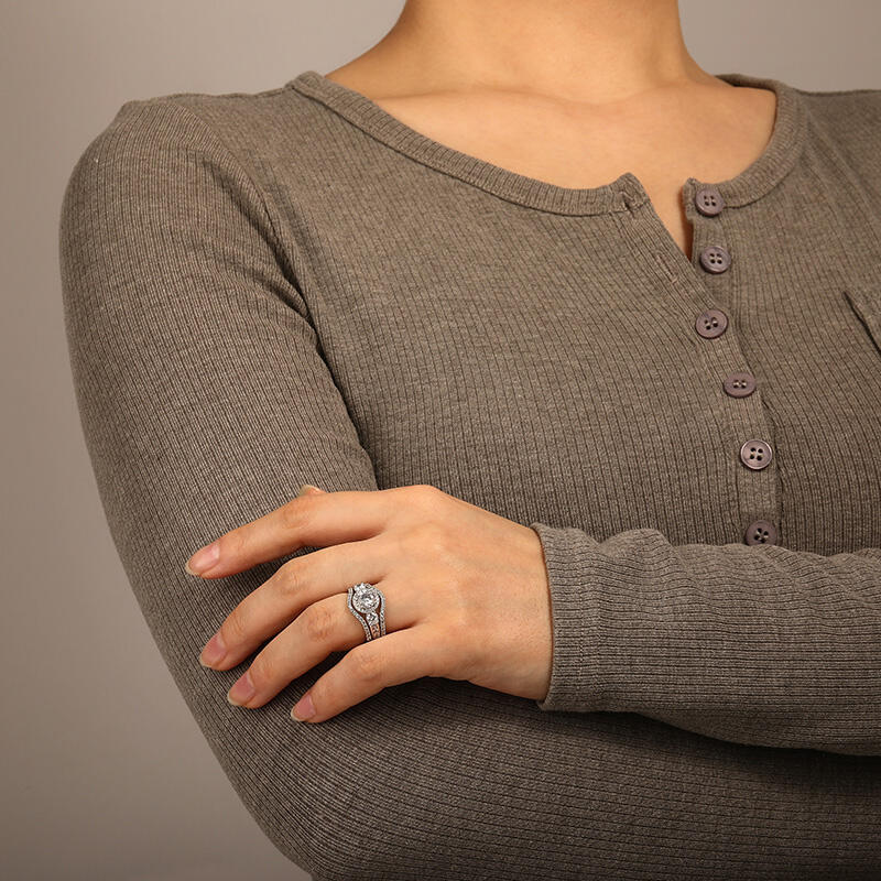 "Only You" Round Cut 3PCS Bridal Set