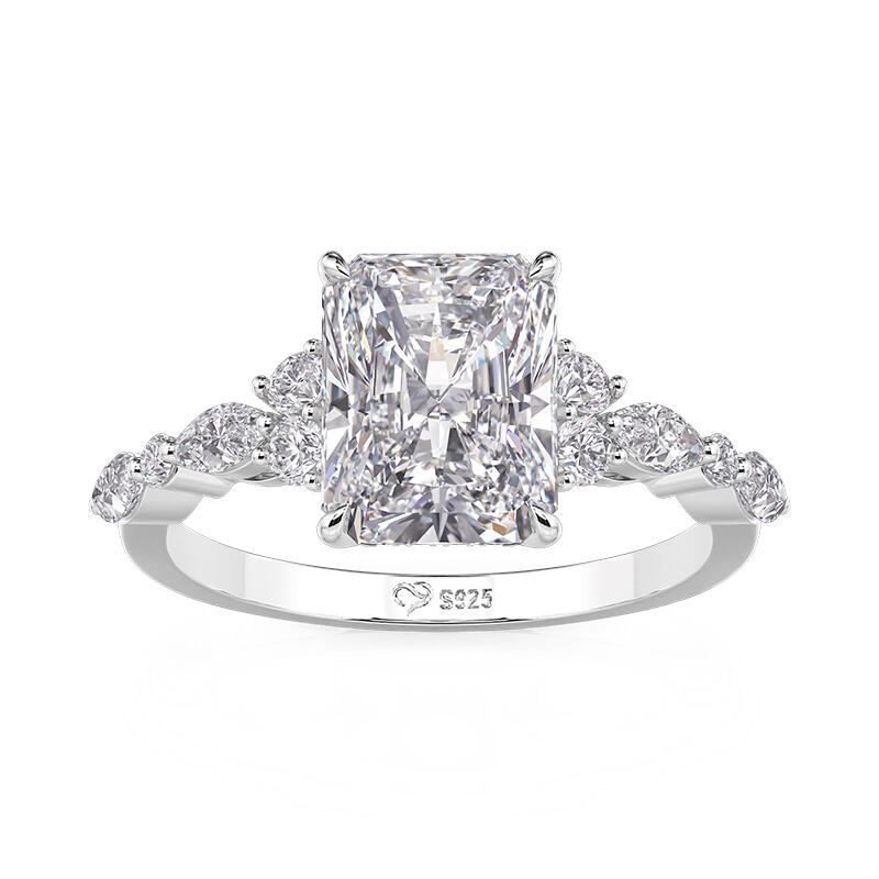 Jeulia Hidden Halo Radiant Cut Engagement Ring