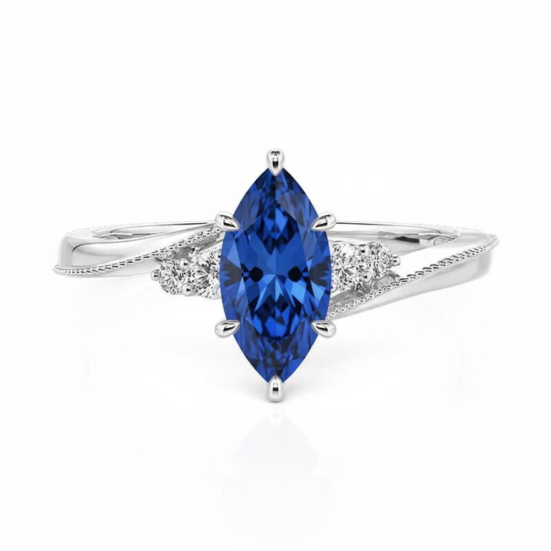 Jeulia Custom Marquise Cut Engagement Ring With Birthstone