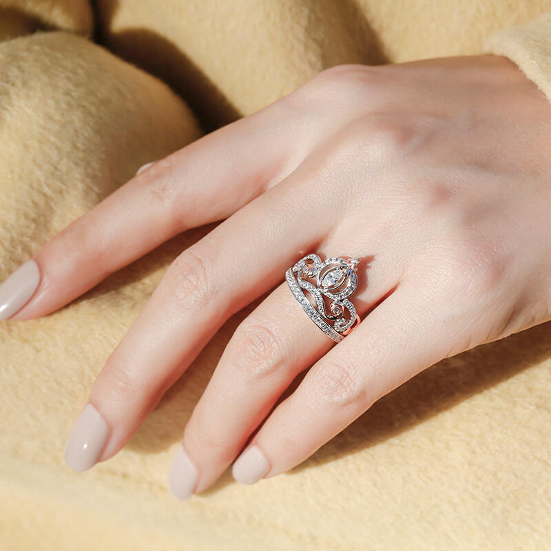 Jeulia "Cinderella's Dream" Pumpkin Carriage Sterling Silver Ring