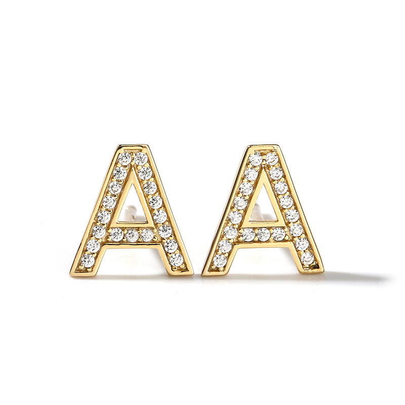 Jeulia "All of Me" Sterling Silver Personalized Initial Earrings