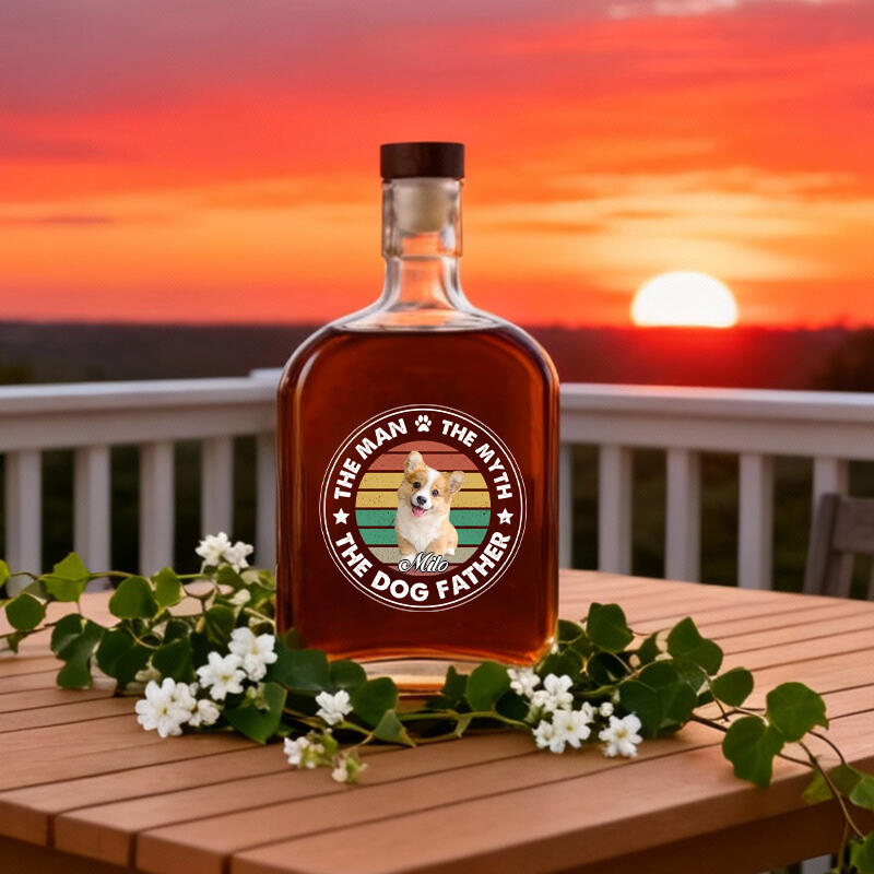 Whiskyflaska med personlig bild och eget namn Vacker present till djurälskare