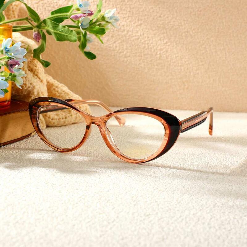 Occhiali da Vista Vogt Cat Eye Marrone 