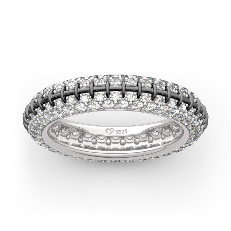 Jeulia "Pumpkin King" Inspired Sterling Silver Eternity Band