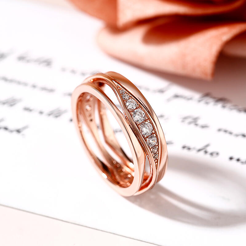 Jeulia Simple Design Round Cut Sterling Silver Women's Band