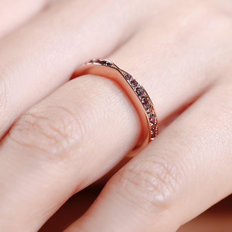 Jeulia Simple Design Round Cut Sterling Silver Women's Band