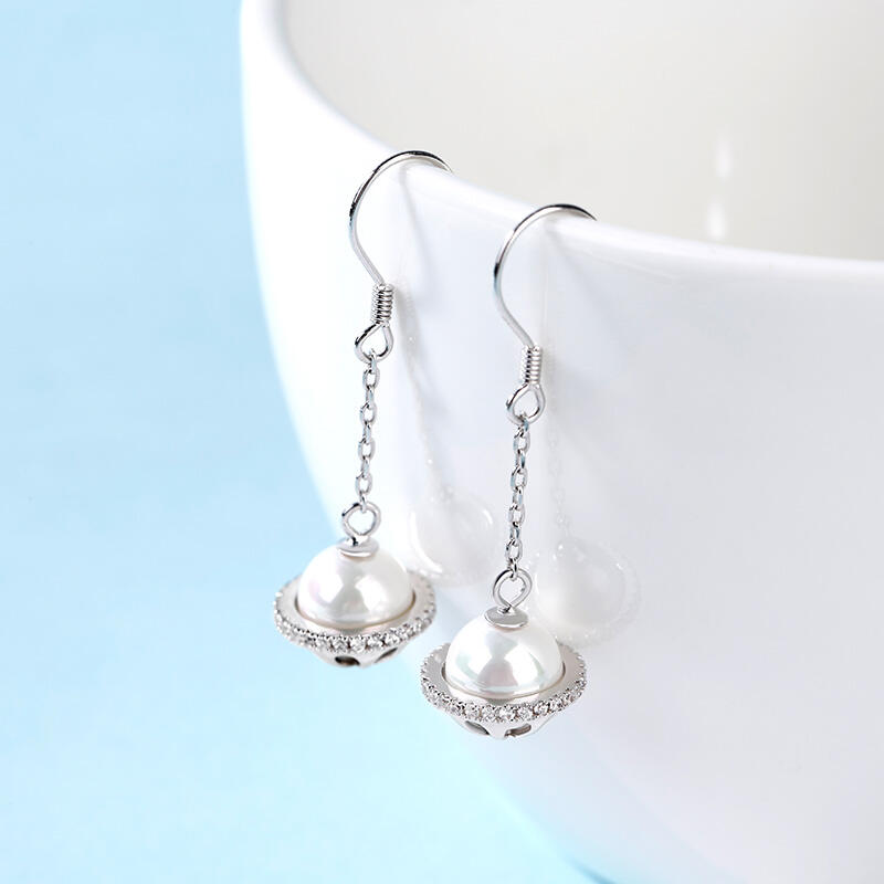 Jeulia Cultured Pearl Sterling Silver Drop Earrings