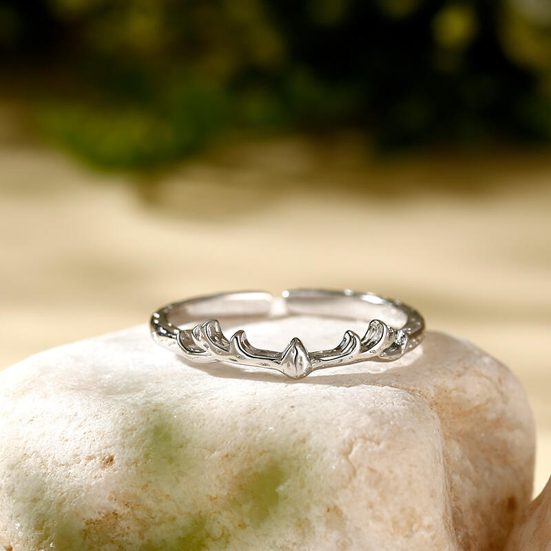 Jeulia "Elk Antlers" Adjustable Sterling Silver Women's Band