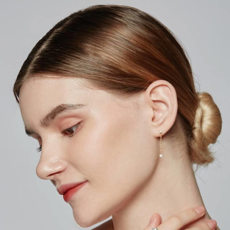 "To My One & Only" Round Cut Drop Earrings