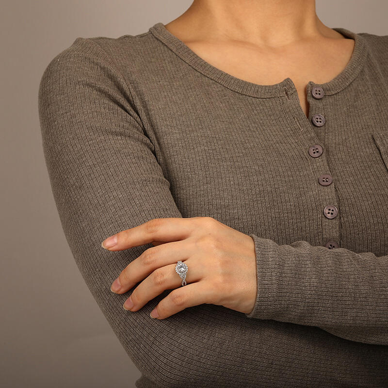 "A Match Made in Heaven"Round Cut Halo Engagement Ring