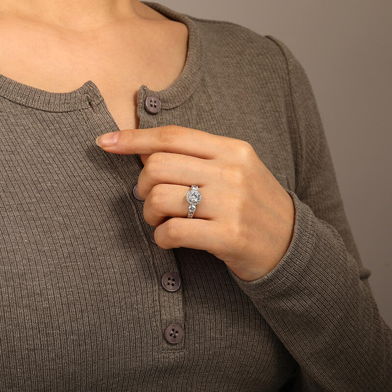 "Only You" Round Cut Halo Engagement Ring