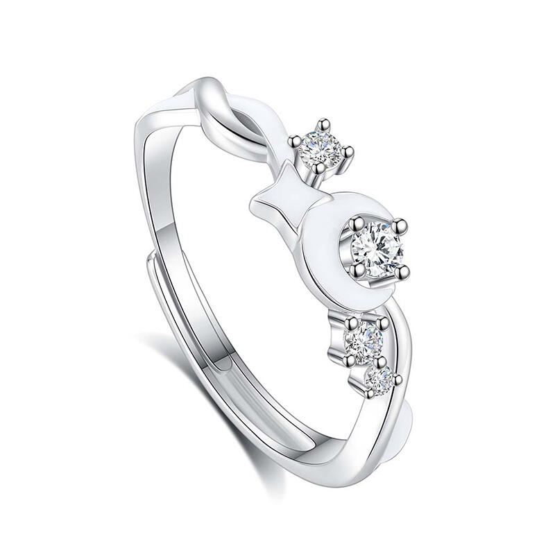Star Promise Rings Jeulia Romantic Moon Star Women Promise Ring Sterling Silver - Jeulia ...