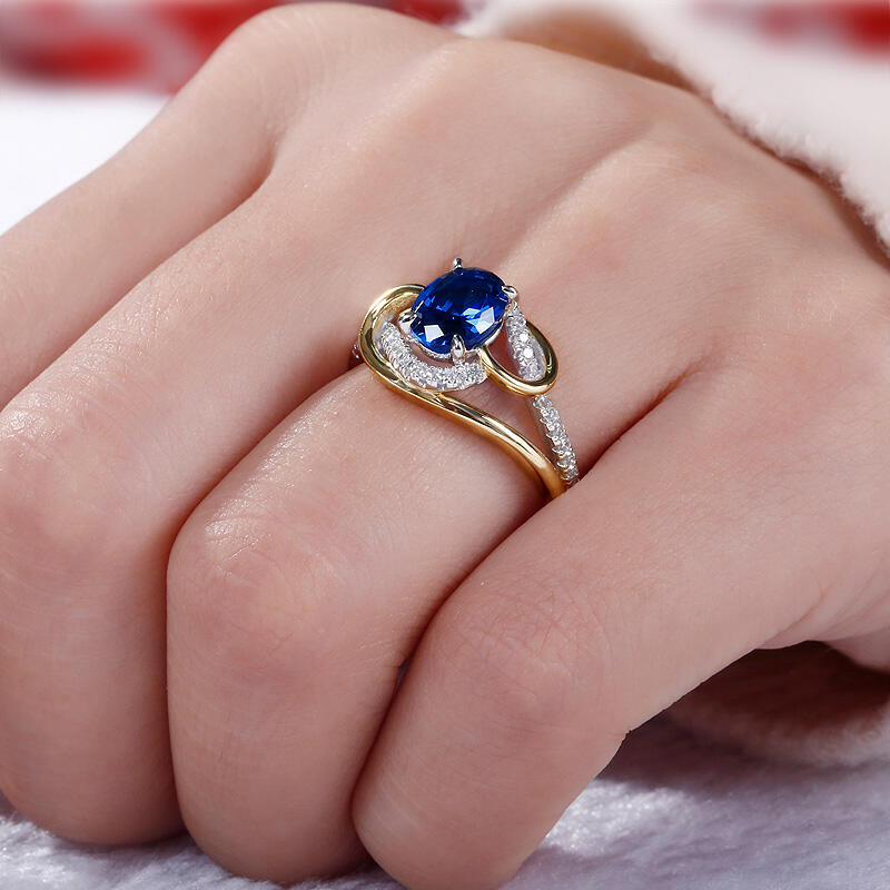 Jeulia Bague Bicolore en Argent Sterling Coupe Ovale