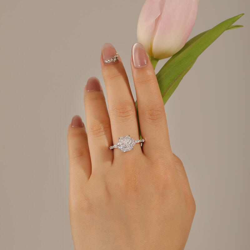 Jeulia Hidden Halo Radiant Cut Engagement Ring