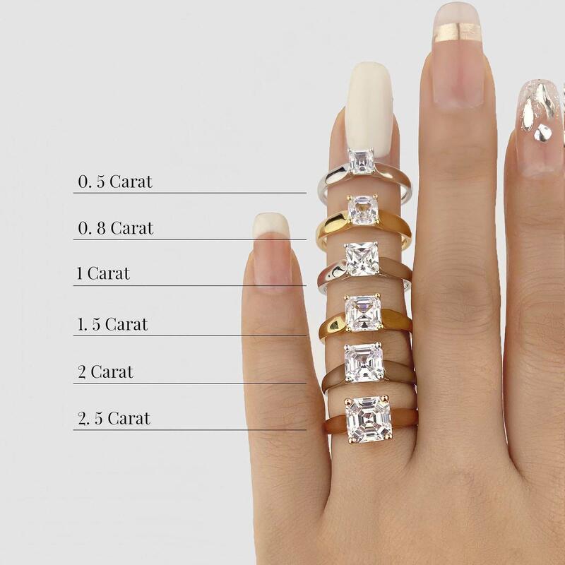 "Always Love You" 1ct Asscher Cut Solitaire Engagement Ring