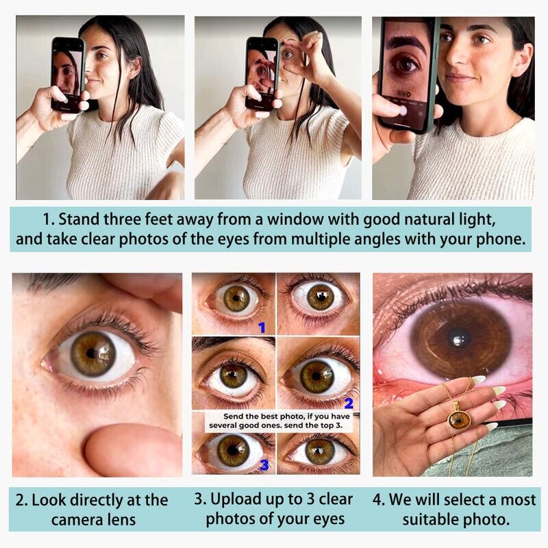 Personalized Pupil Photo Necklace with Name Gift for Pet Lovers