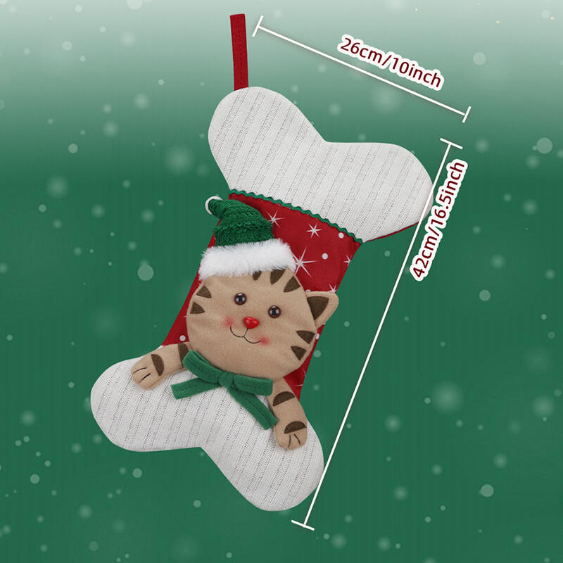Personalized Pet-Patterned Christmas Stockings Custom Embroidered Name Gifts for Pet Owners