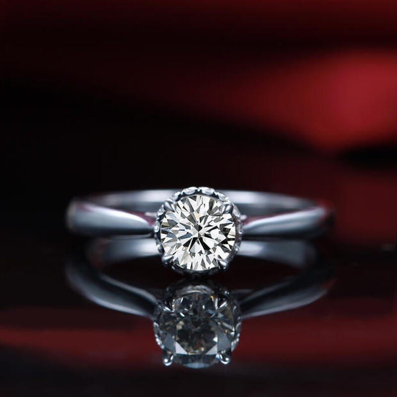 Jeulia Solitaire Round Cut Sterling Silver Ring