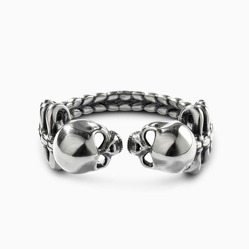 Jeulia "Lovers of Valdaro" Skull Sterling Silver Ring